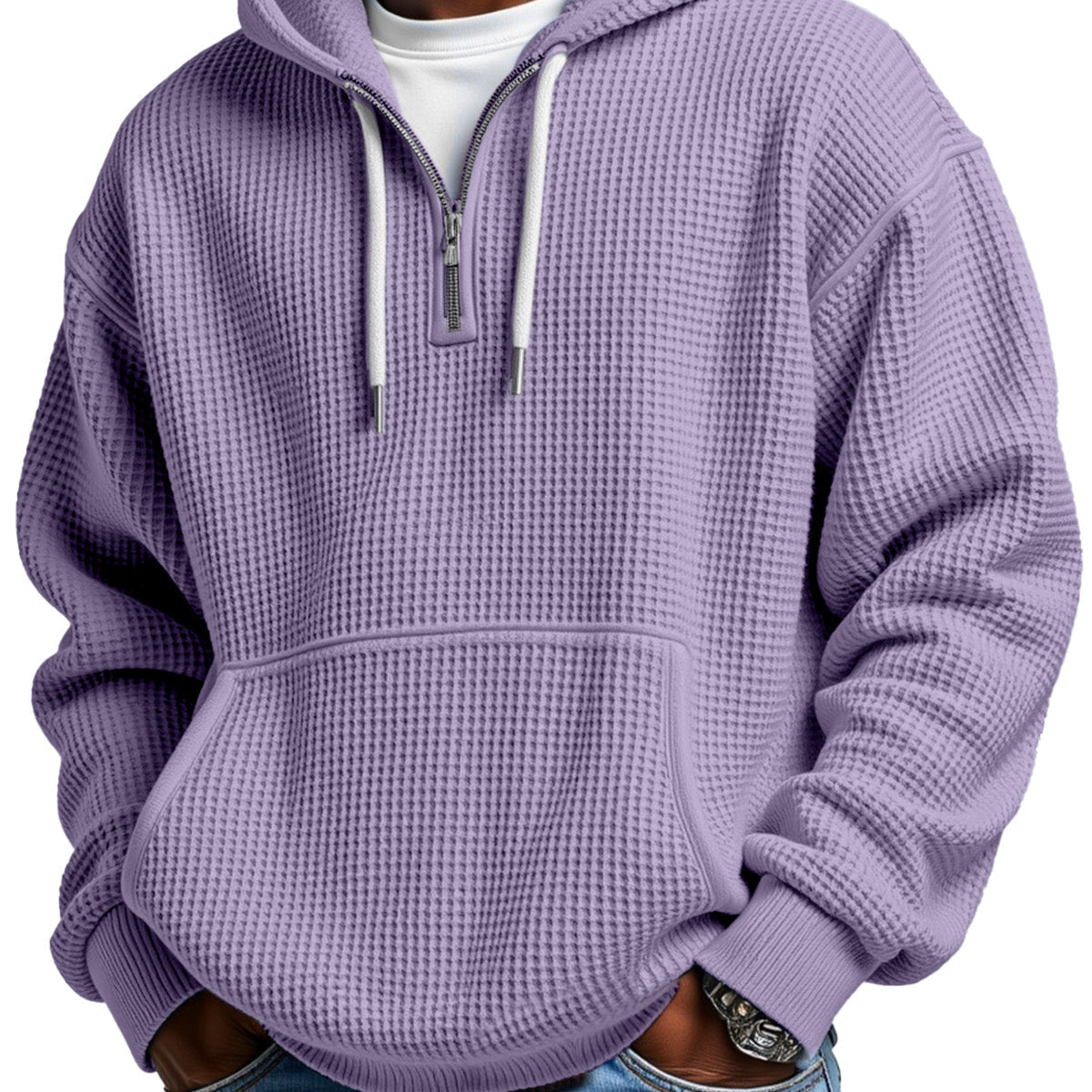 Łukasz | Zimowa Bluza z Kapturem i Półzamkiem – Ciepło i Styl na Chłodne Dni