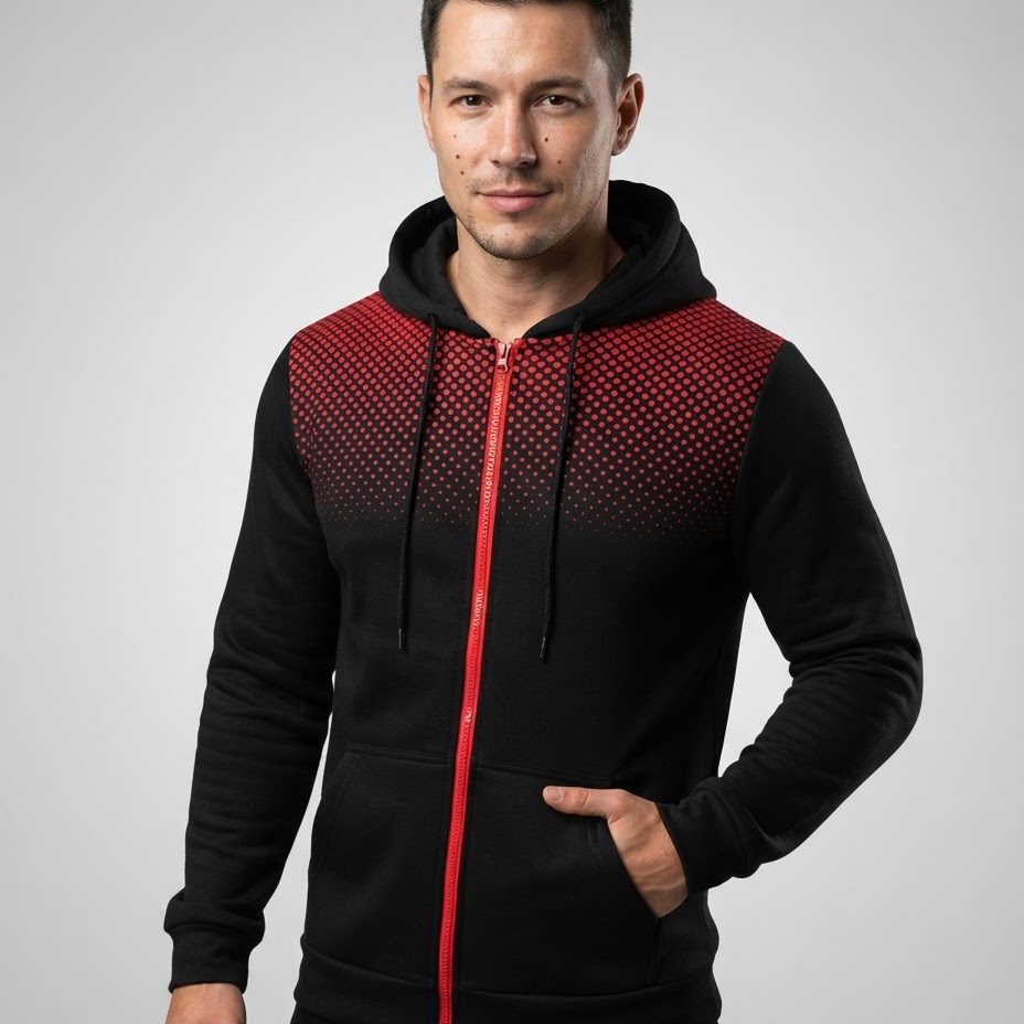 Bluza męska z kapturem – dzianinowa, dopasowany krój, na co dzień