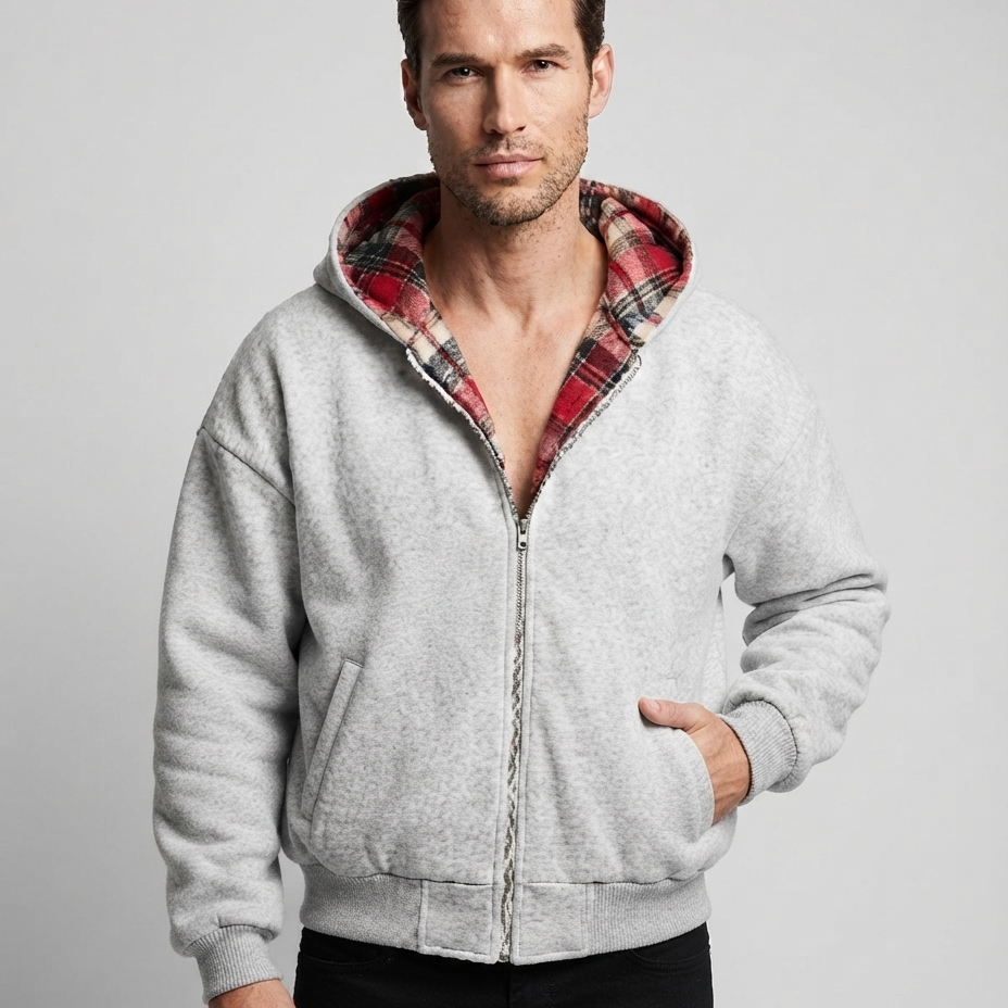 Bluza z kapturem – dwustronna, oversize, z regulacją i zamkiem z przodu