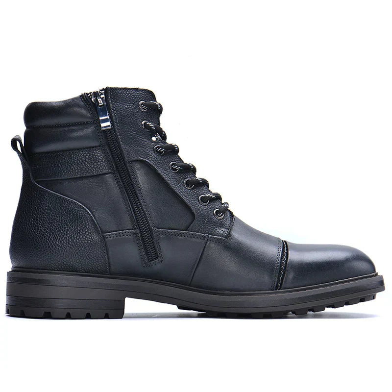 Buty Skórzane z Bocznym Zamkiem - Miejski Styl Utility na Co Dzień