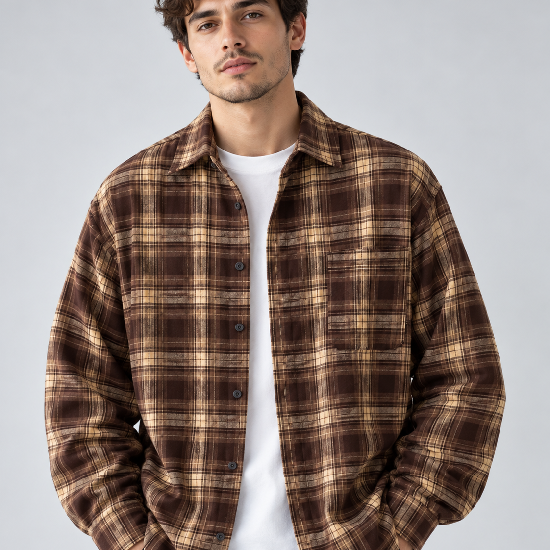 Koszula overshirt – mieszanka lnu, luźny krój oversize, do warstwowych stylizacji