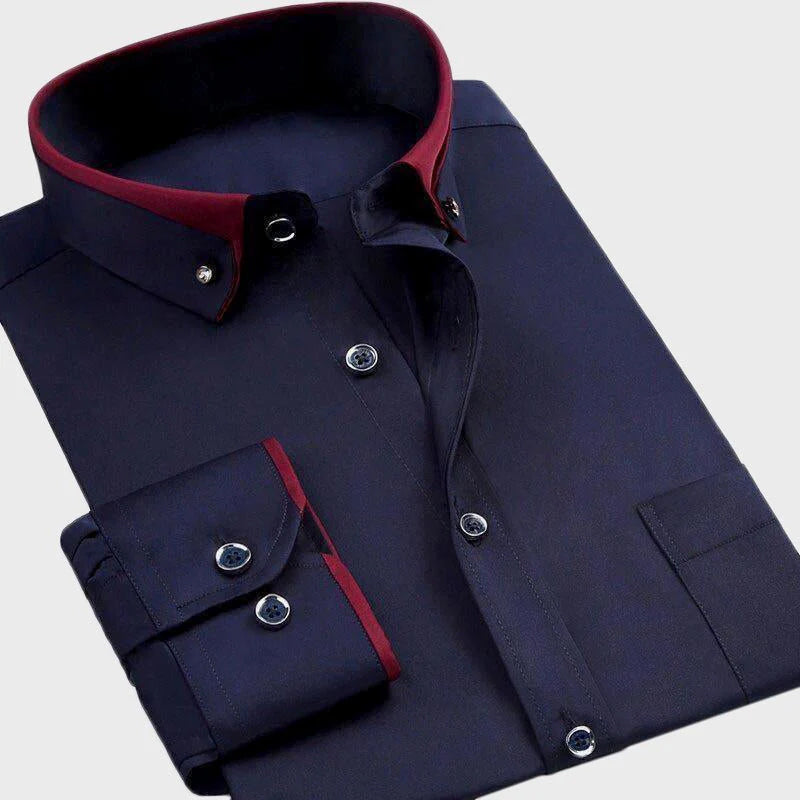 Paweł | Elegancka Koszula z Kontrastowym Kołnierzem – Wyróżnij się Stylowym Detalem