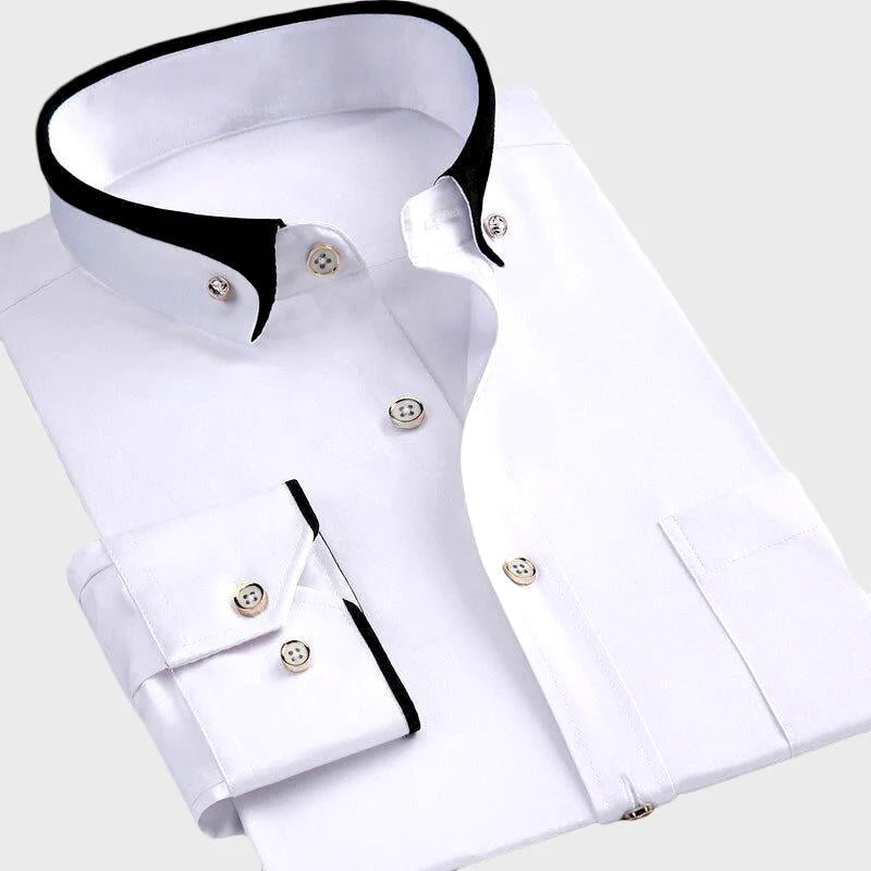 Paweł | Elegancka Koszula z Kontrastowym Kołnierzem – Wyróżnij się Stylowym Detalem