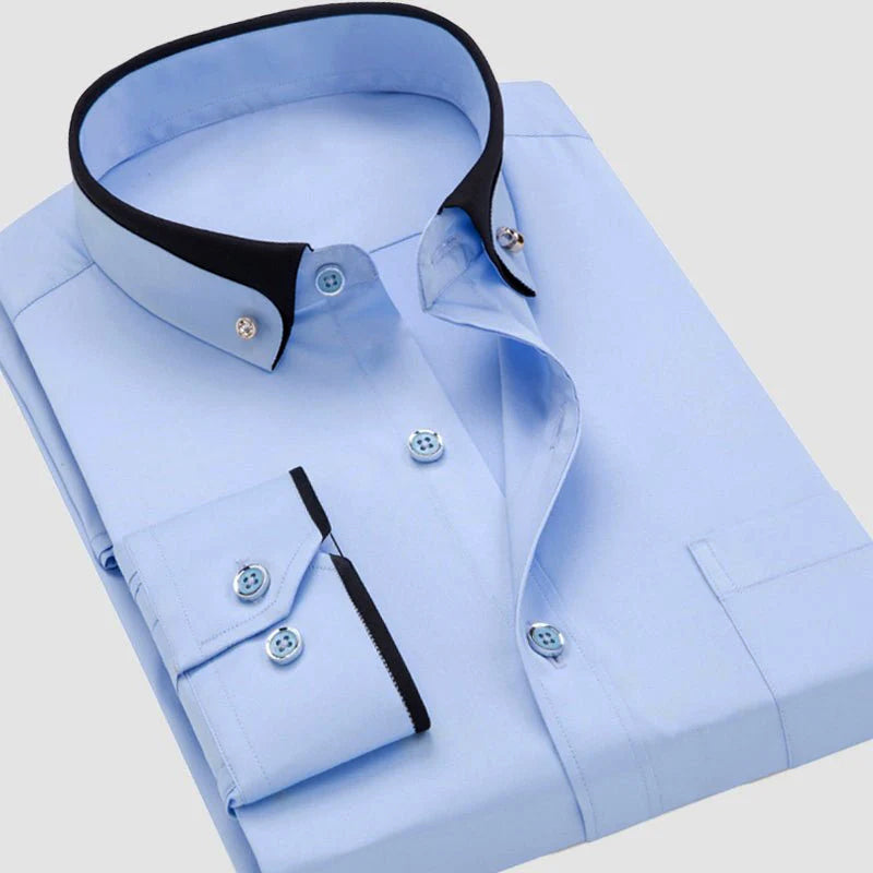 Paweł | Elegancka Koszula z Kontrastowym Kołnierzem – Wyróżnij się Stylowym Detalem