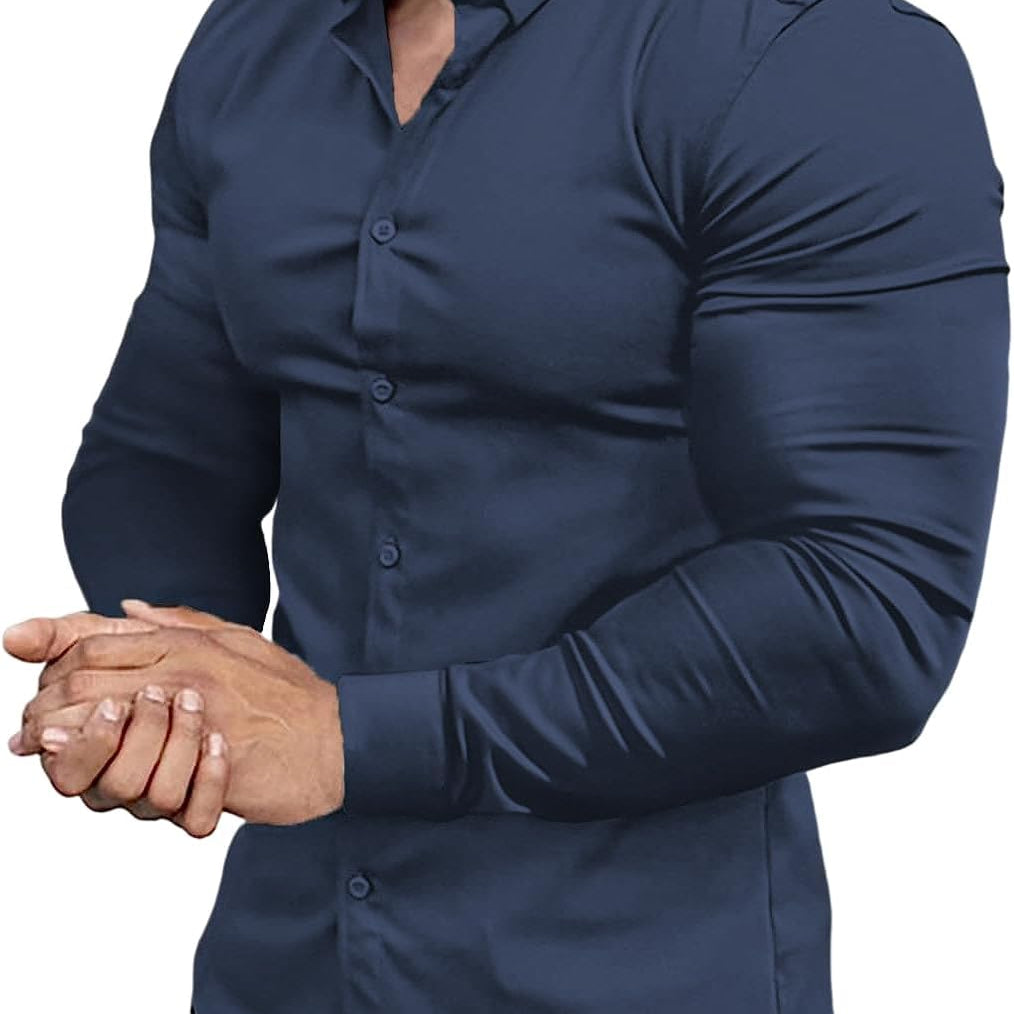 Koszula Slim Fit z Elastycznego Materiału - Nowoczesny Elegancki Krój