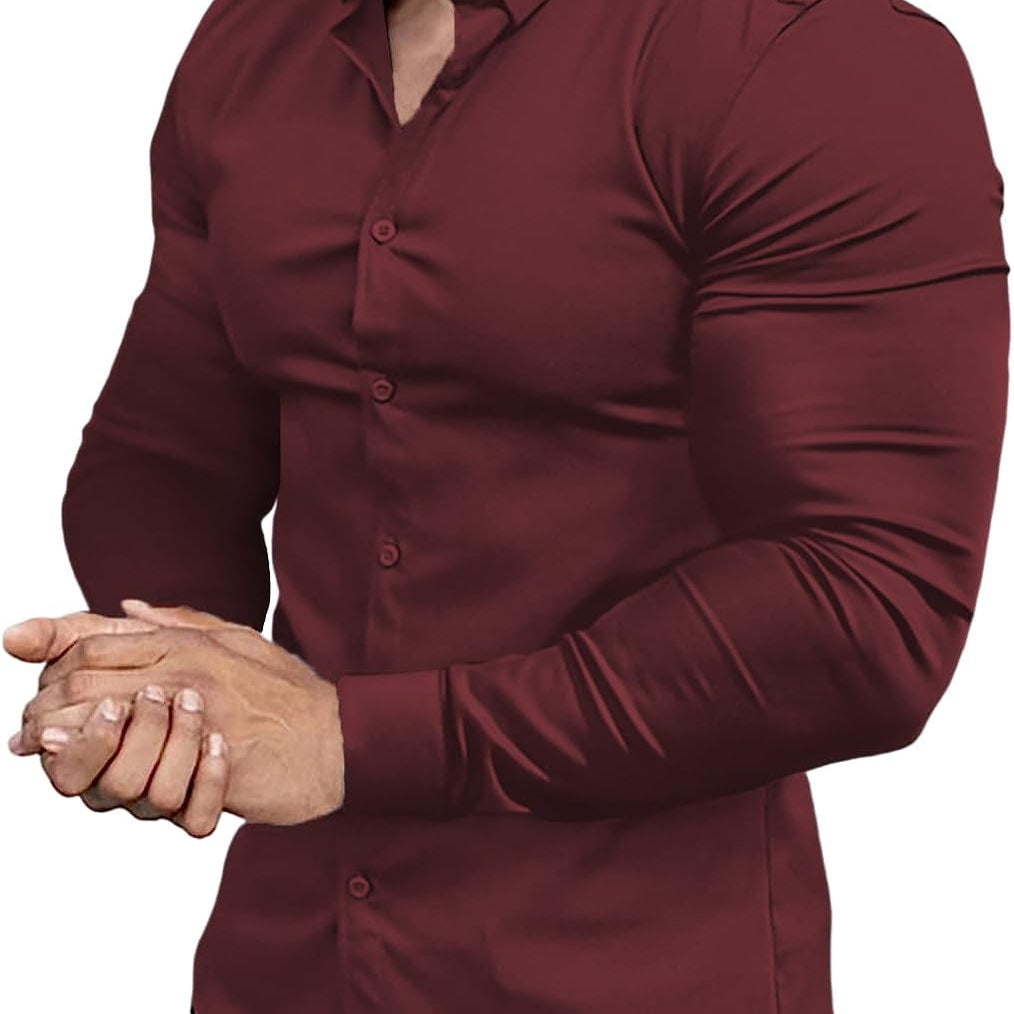 Koszula Slim Fit z Elastycznego Materiału - Nowoczesny Elegancki Krój
