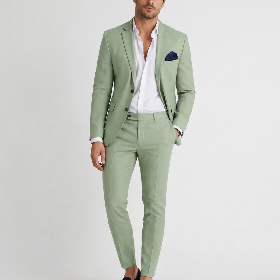 Lniany Komplet Dopasowany krój - Lekki Elegancki