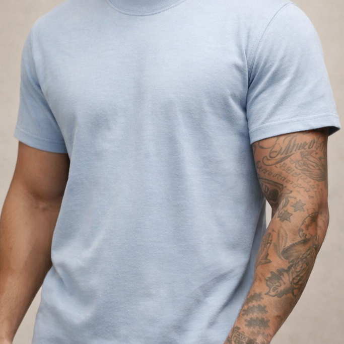 Męska Koszulka Slim Fit z Okrągłym Dekoltem, Dopasowany T-Shirt Męski na Co Dzień i do Stylizacji