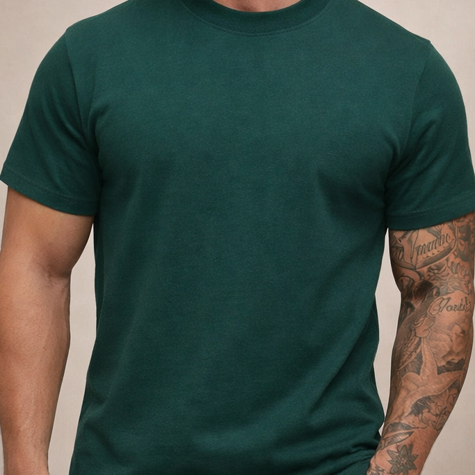 Męska Koszulka Slim Fit z Okrągłym Dekoltem, Dopasowany T-Shirt Męski na Co Dzień i do Stylizacji