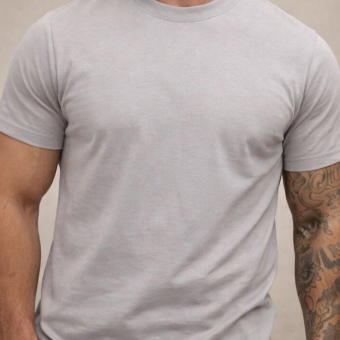 Męska Koszulka Slim Fit z Okrągłym Dekoltem, Dopasowany T-Shirt Męski na Co Dzień i do Stylizacji