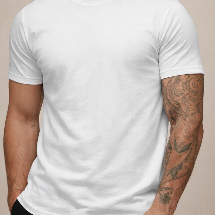 Męska Koszulka Slim Fit z Okrągłym Dekoltem, Dopasowany T-Shirt Męski na Co Dzień i do Stylizacji