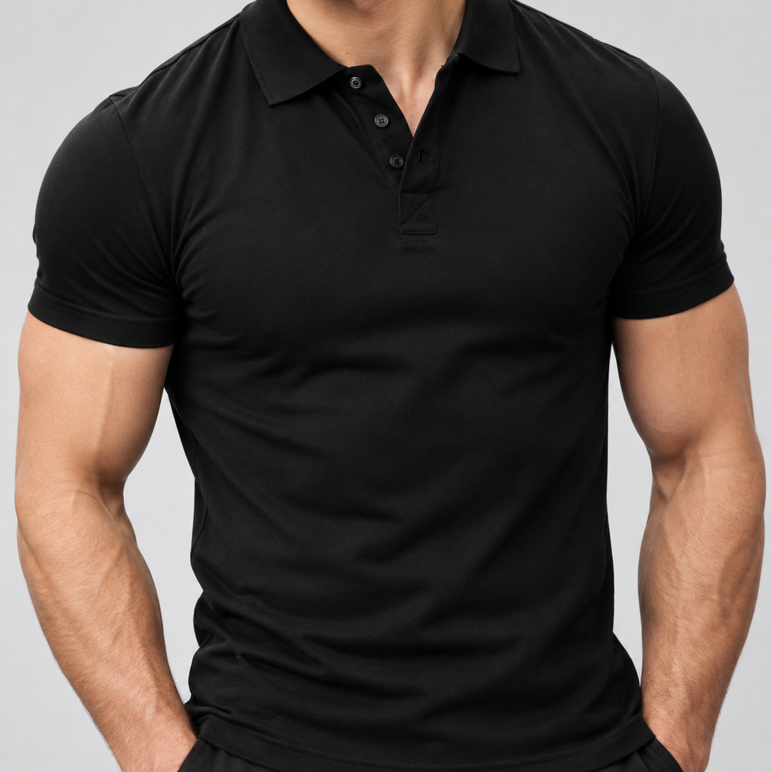 Męska koszulka polo muscle fit – Dopasowany krój, krótki rękaw na co dzień
