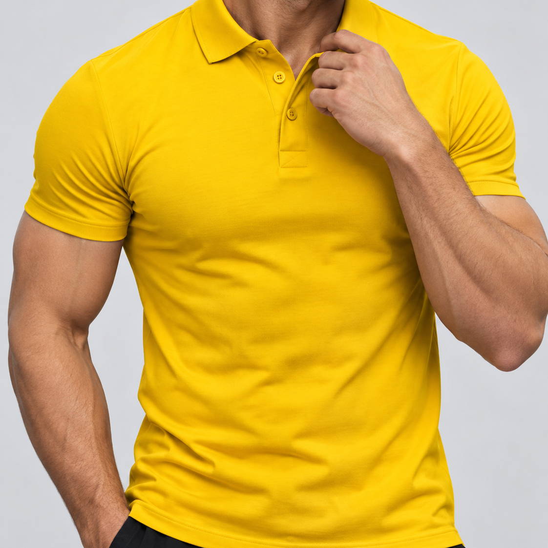Męska koszulka polo muscle fit – Dopasowany krój, krótki rękaw na co dzień