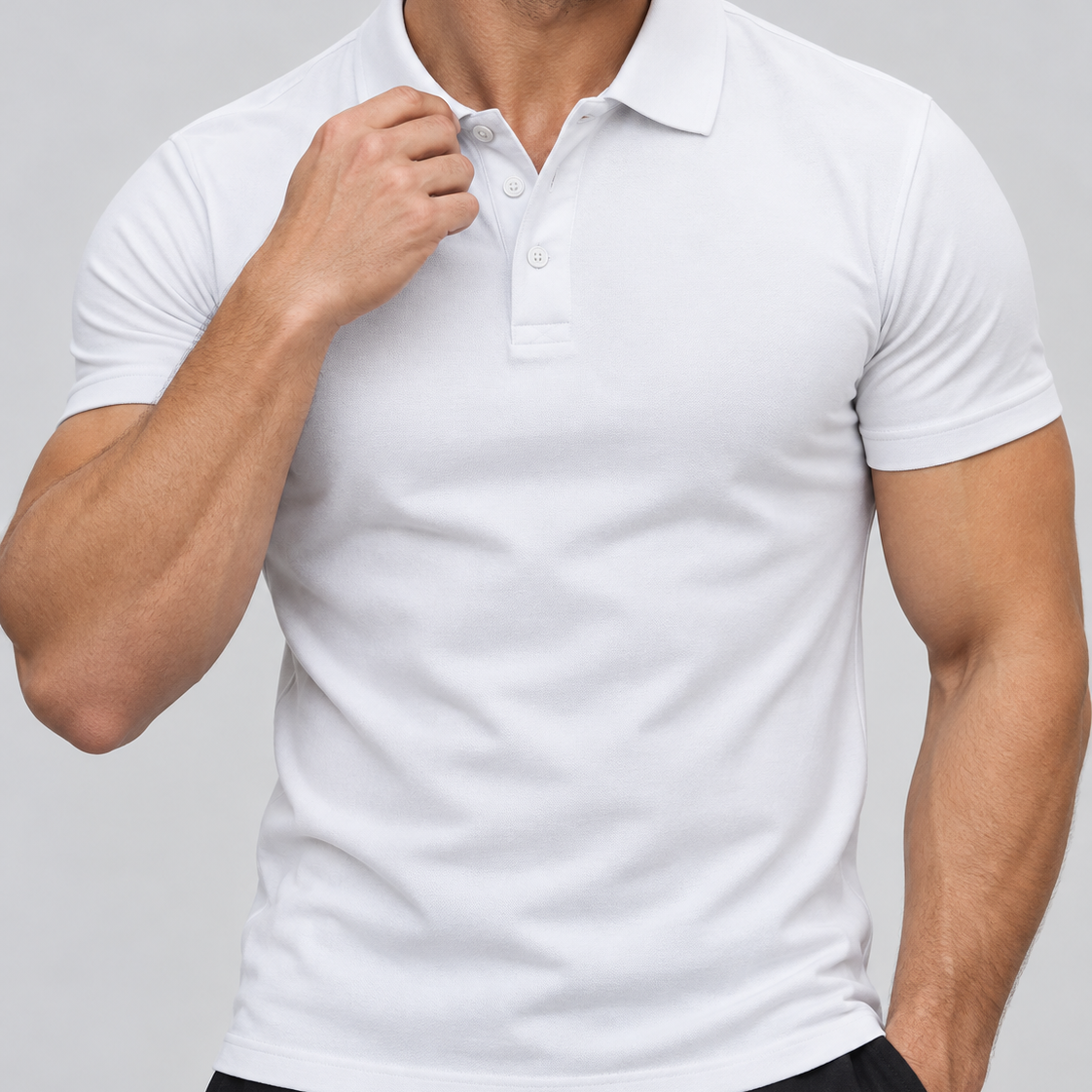 Męska koszulka polo muscle fit – Dopasowany krój, krótki rękaw na co dzień
