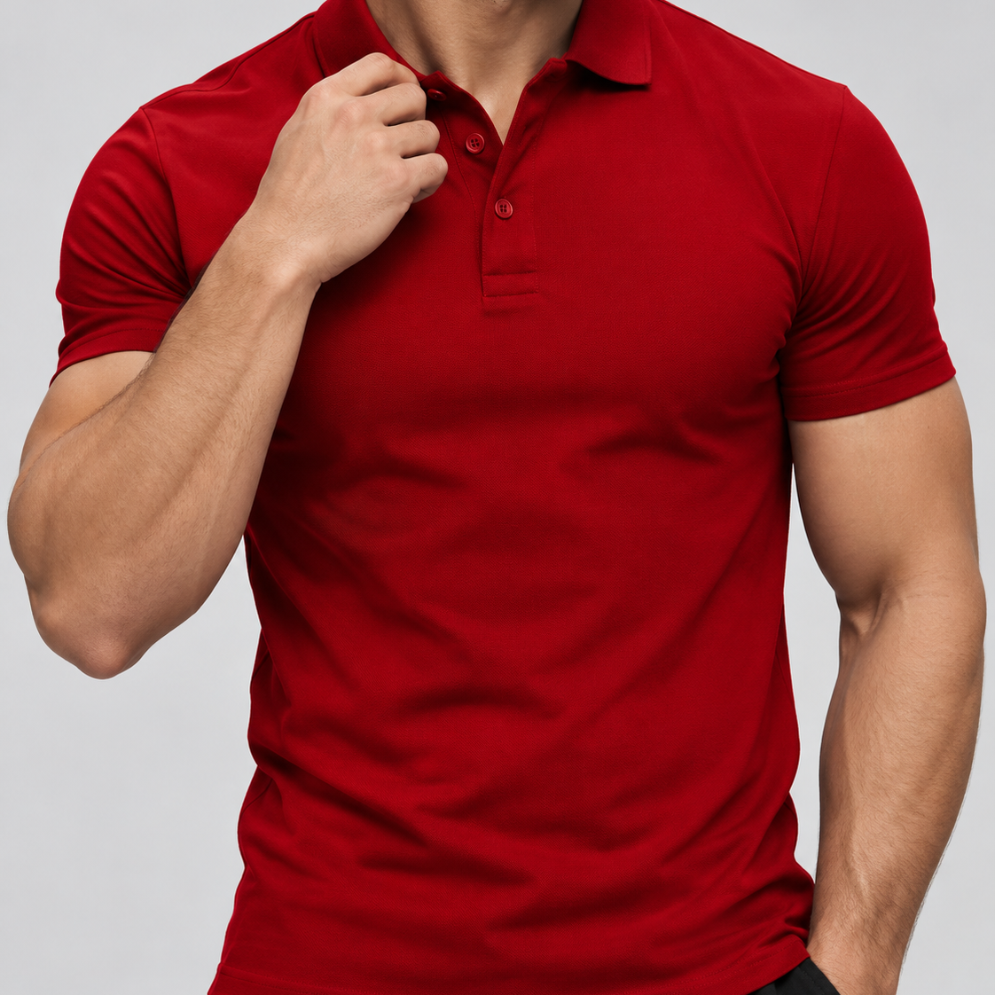 Męska koszulka polo muscle fit – Dopasowany krój, krótki rękaw na co dzień