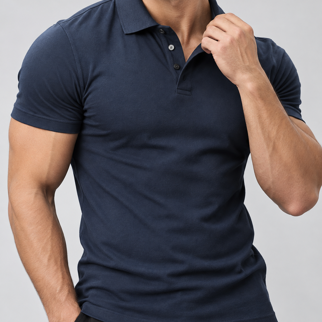 Męska koszulka polo muscle fit – Dopasowany krój, krótki rękaw na co dzień