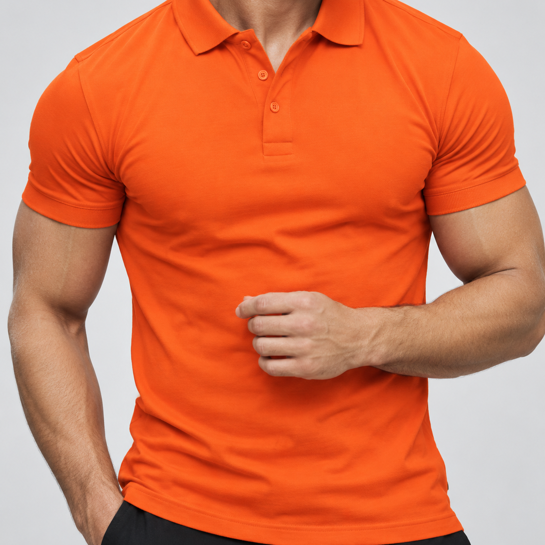 Męska koszulka polo muscle fit – Dopasowany krój, krótki rękaw na co dzień