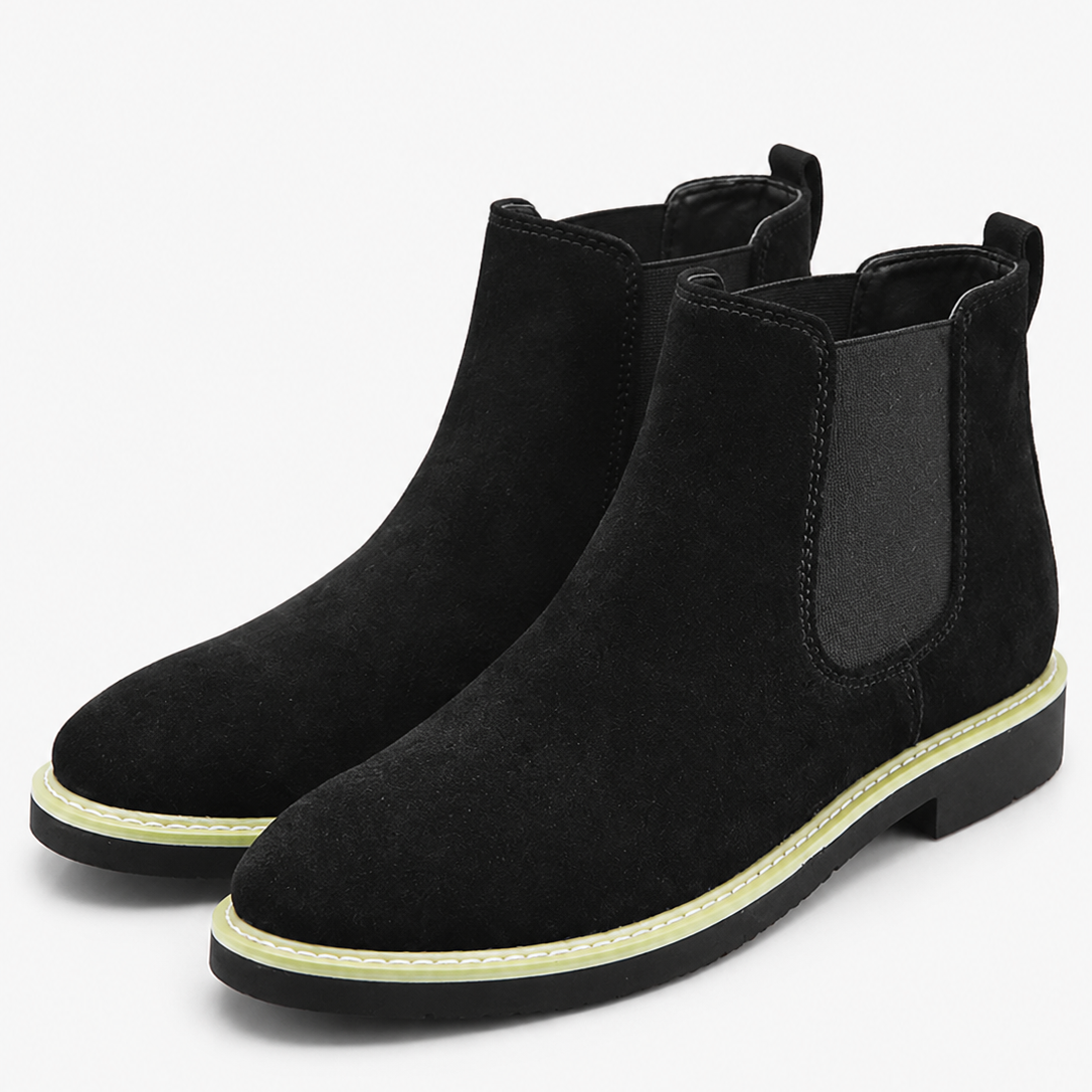Męskie sztyblety z zamszu – fason Chelsea, elastyczne wstawki, smart casual