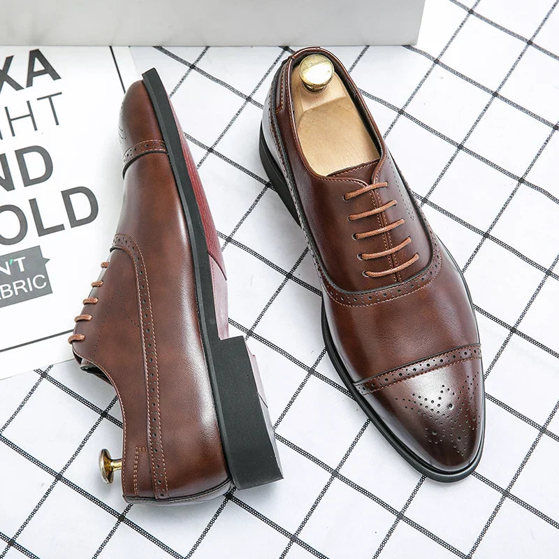 Oksfordzkie Buty Brogue - eleganckie buty formalne do garnituru, ślubu i okazji