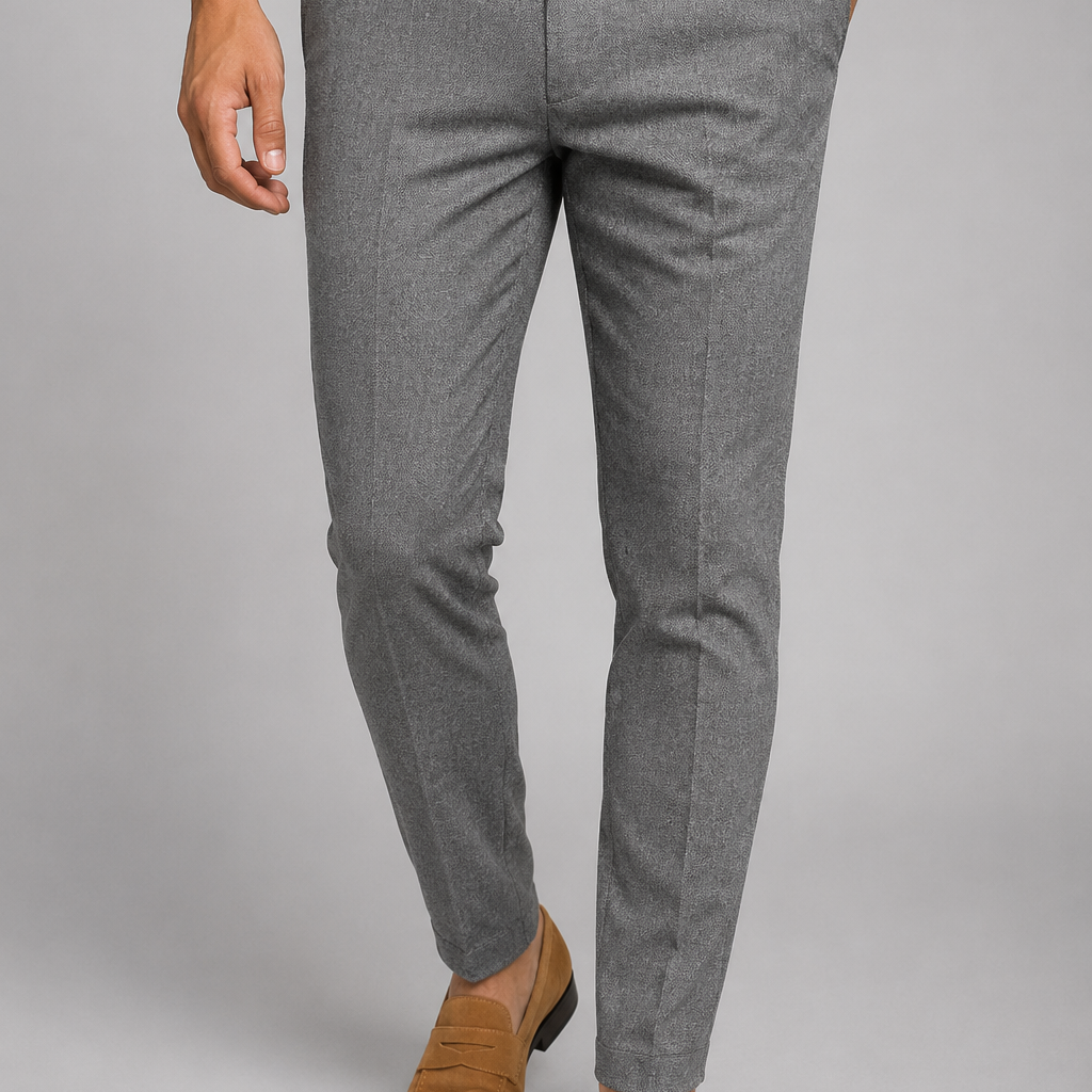 Spodnie Wizytowe Slim Fit – Zwężane Nogawki Średni Stan Do Biura i Spotkań