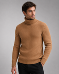 Sweter męski – golf, dopasowany krój, długie rękawy, na co dzień